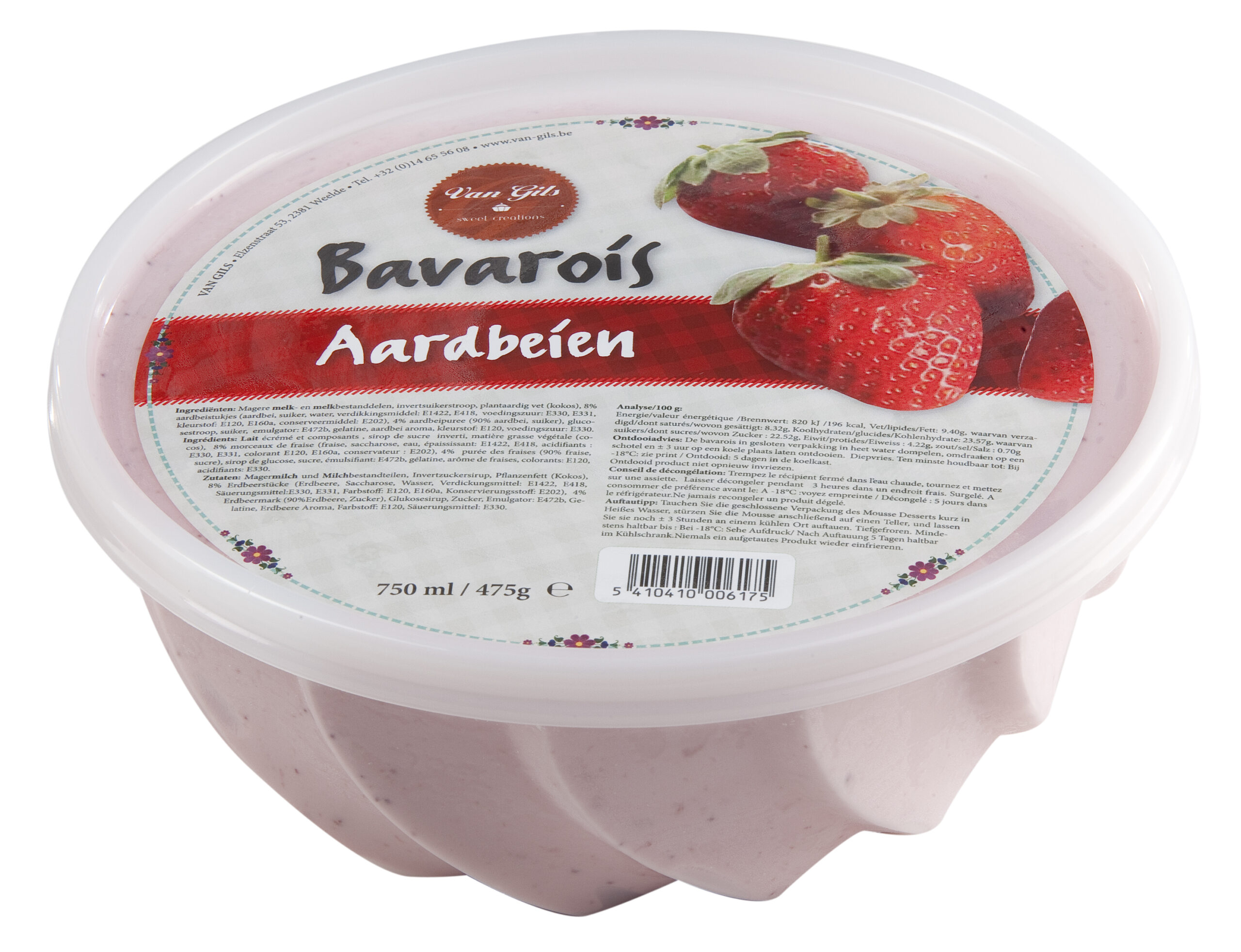 Bavarois Aardbeien – 750 GR