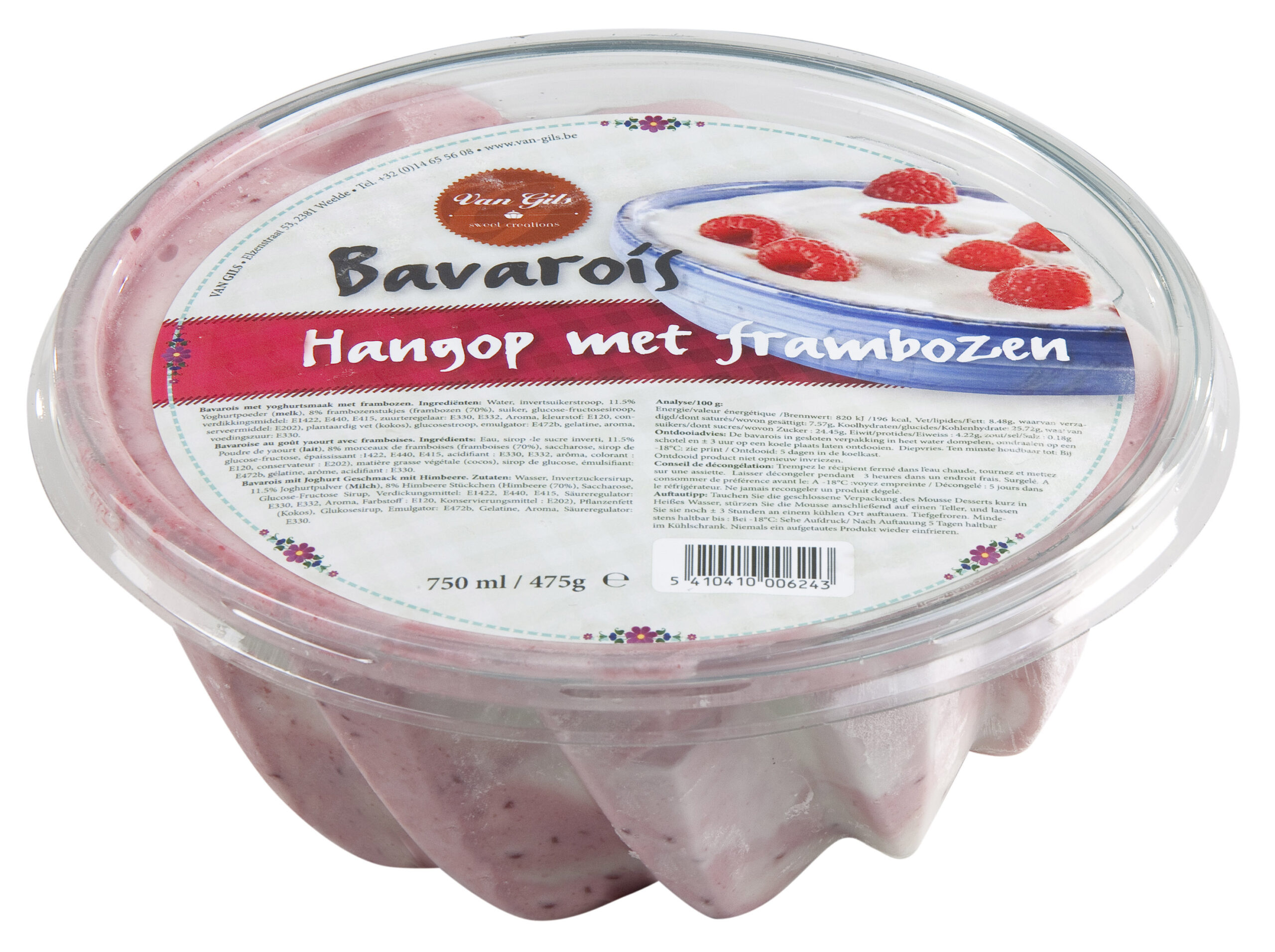 Bavarois Framboos – 750 GR